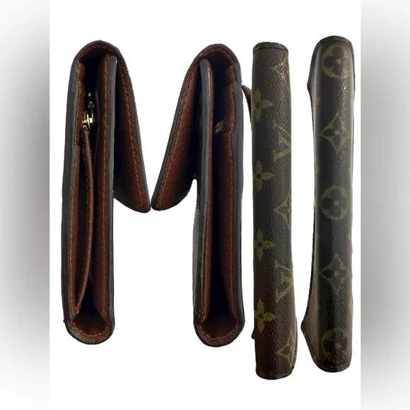 Vintage LOUIS VUITTON Monogram Canvas Passport Trifold Wallet Brown Authentic - Picture 14 of 17